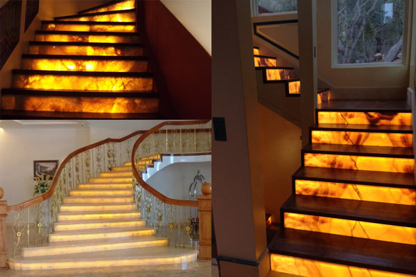 ý tưởng độc đáo với đá xuyên sang ốp cầu thang