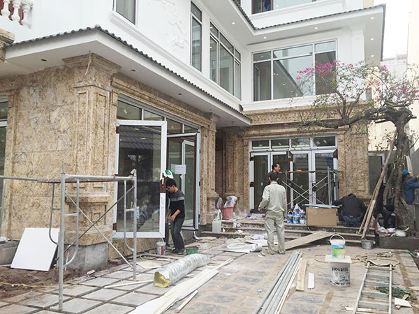 thi công ốp đá biệt thự tại hải phòng