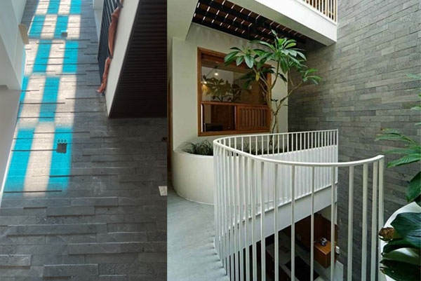 các cách lựa chọn đá ong xám ốp giếng trời